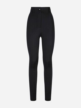 DOLCE & GABBANA Pants Black Nylon High Waist Slim Fit Trouser IT42